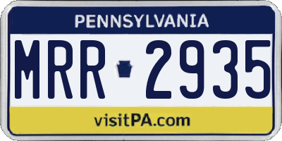 PA license plate MRR2935