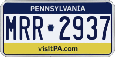 PA license plate MRR2937