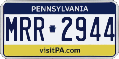 PA license plate MRR2944