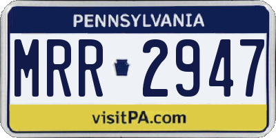 PA license plate MRR2947