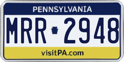 PA license plate MRR2948