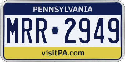 PA license plate MRR2949