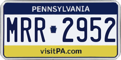 PA license plate MRR2952