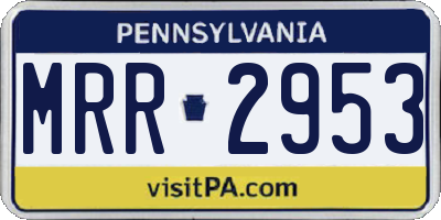 PA license plate MRR2953