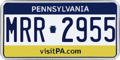 PA license plate MRR2955