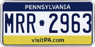 PA license plate MRR2963
