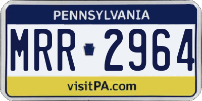 PA license plate MRR2964