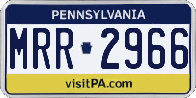 PA license plate MRR2966