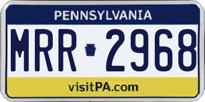 PA license plate MRR2968