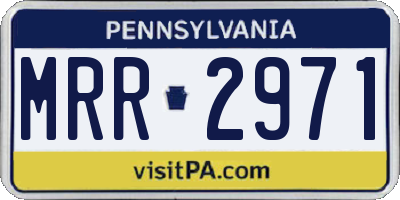 PA license plate MRR2971