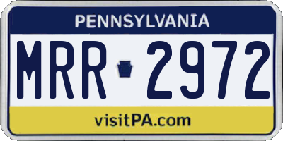 PA license plate MRR2972