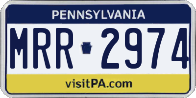 PA license plate MRR2974