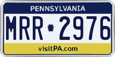PA license plate MRR2976