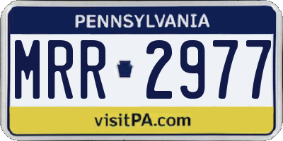 PA license plate MRR2977