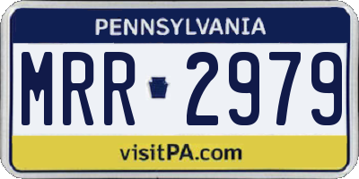 PA license plate MRR2979