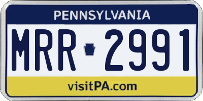 PA license plate MRR2991