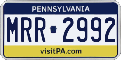 PA license plate MRR2992