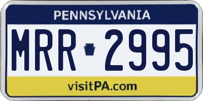 PA license plate MRR2995