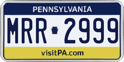 PA license plate MRR2999