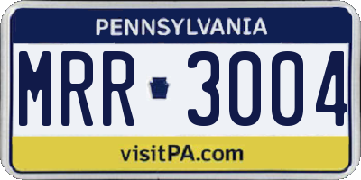 PA license plate MRR3004