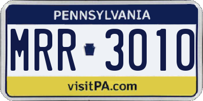 PA license plate MRR3010
