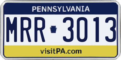 PA license plate MRR3013