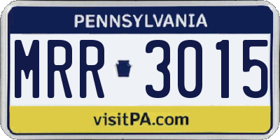 PA license plate MRR3015