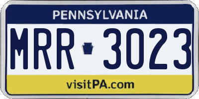 PA license plate MRR3023