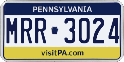 PA license plate MRR3024