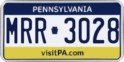 PA license plate MRR3028
