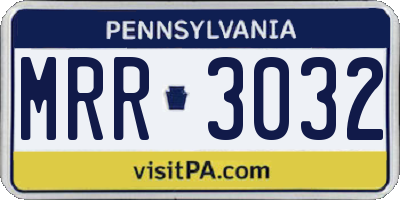 PA license plate MRR3032