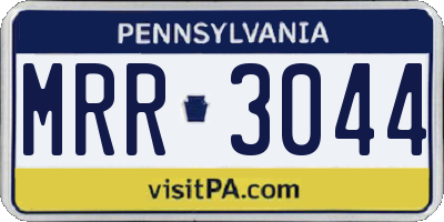 PA license plate MRR3044