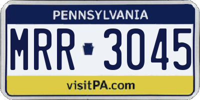 PA license plate MRR3045