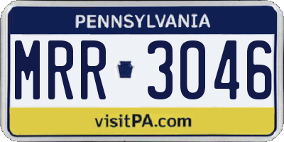PA license plate MRR3046