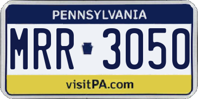 PA license plate MRR3050