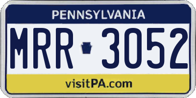 PA license plate MRR3052