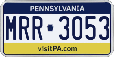 PA license plate MRR3053