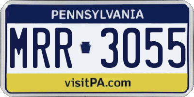 PA license plate MRR3055