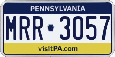 PA license plate MRR3057