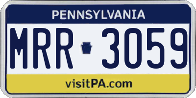 PA license plate MRR3059