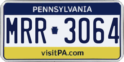 PA license plate MRR3064