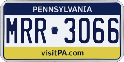 PA license plate MRR3066