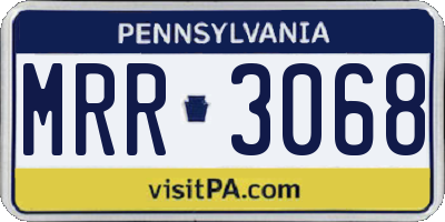 PA license plate MRR3068