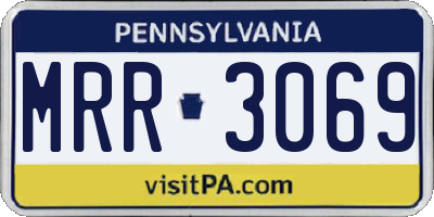 PA license plate MRR3069