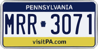 PA license plate MRR3071