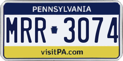 PA license plate MRR3074