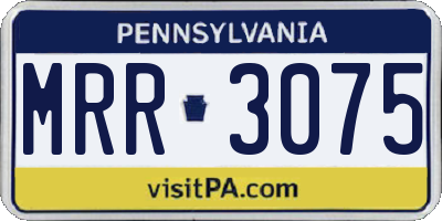 PA license plate MRR3075