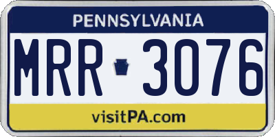 PA license plate MRR3076