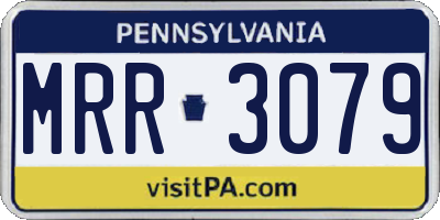 PA license plate MRR3079