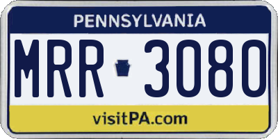 PA license plate MRR3080